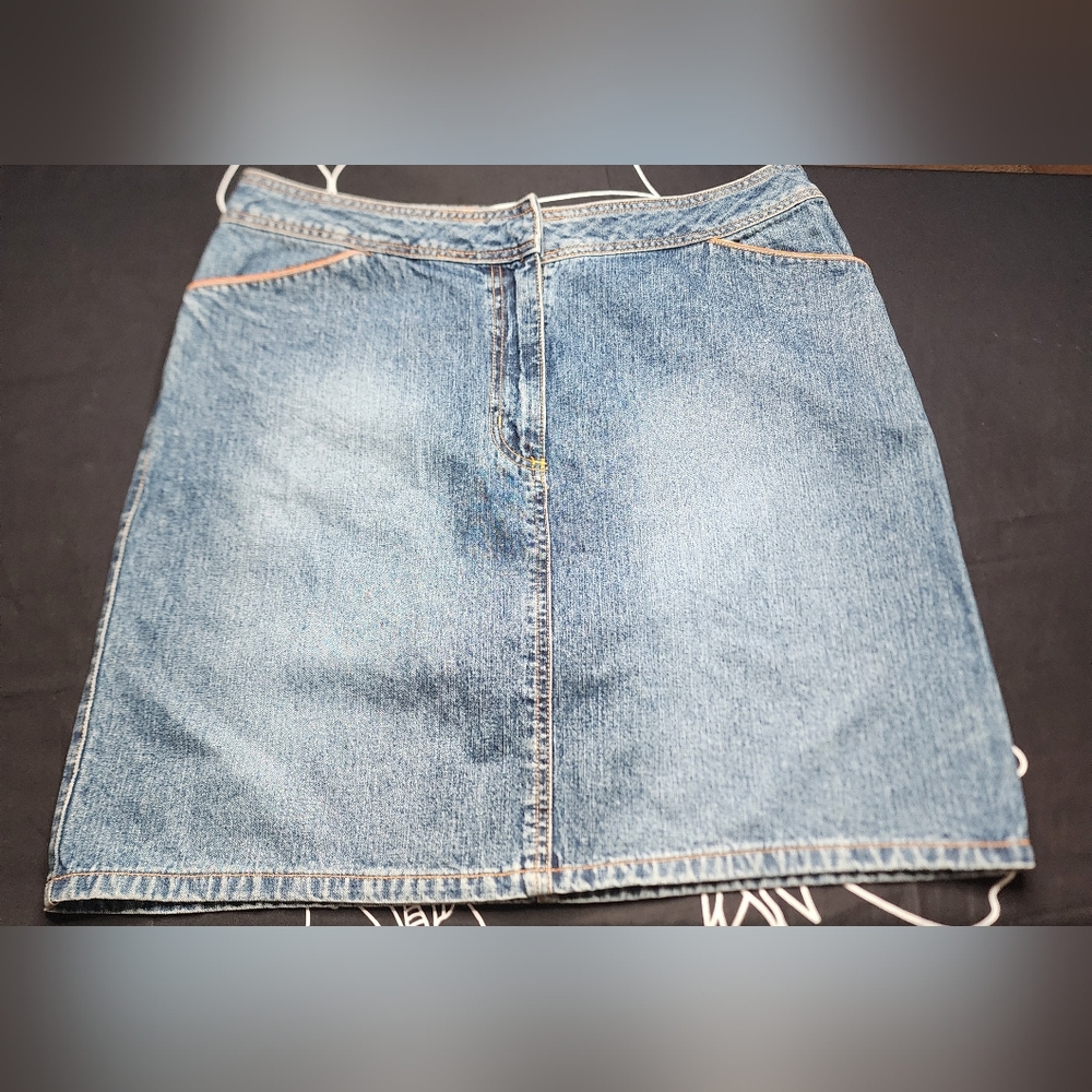 J. Khaki Denim Mini Skirt | Size 16